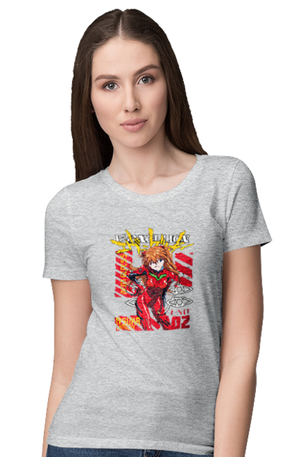 Футболка жіноча з принтом "Evangelion". Аніме, єва, євангеліон, манга, нерв. Funkotee