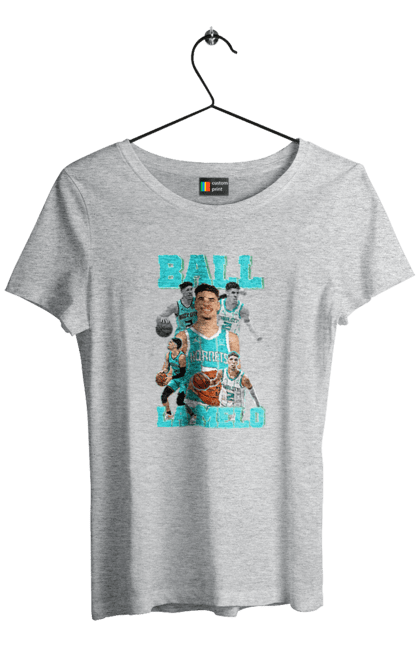 Футболка жіноча з принтом "Ла Мело Балл". Баскетбол, ла мело балл, нба. CustomPrint.market