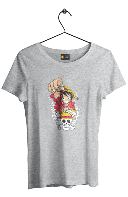 Women's t-shirt with prints One Piece Luffy. Anime, luffy, manga, monkey de luffy, one piece, pirates. 2070702