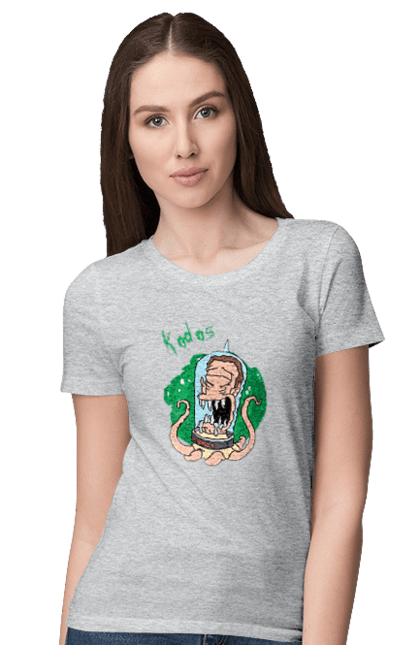 Women's t-shirt with prints Rick and Morty. Adventures, black humor, cartoon, rick, rick and morty, sci-fi, tragicomedy. 2070702