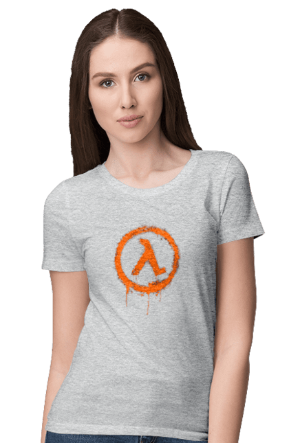 Women`s t-shirt with prints Half Life. Computer game, game, gamer, half life, mission, network game, now, passed, playstation, plot, rubilovo, sierra studios, stage. 2070702