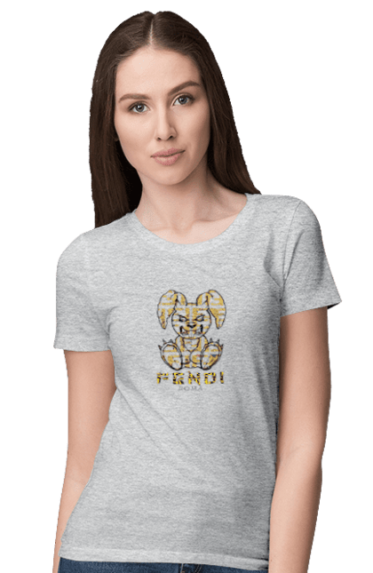 Women's t-shirt with prints Fendi. Bag, brand, clothes, fashion, fashion house, fendi, hare, italy, luxury, lvmh. 2070702