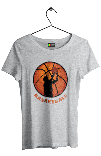 Футболка жіноча з принтом "Гра Баскетбол". Баскетбол, баскетболіст, гра баскетбо, фаворит. aslan