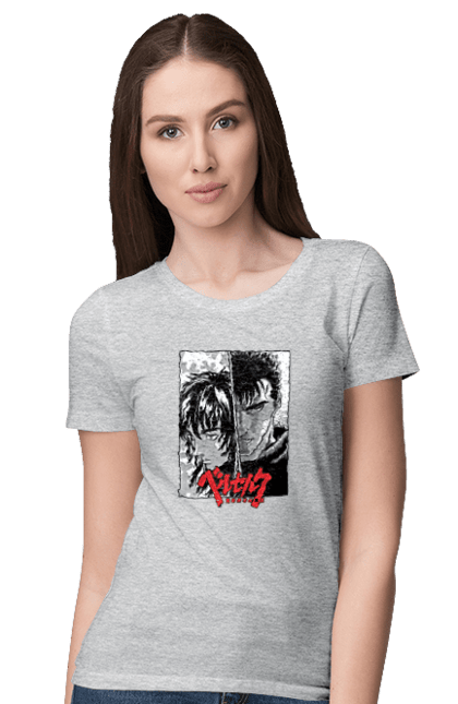 Women's t-shirt with prints Berserk. Anime, berserk, griffith, guts, kentaro miura, manga. 2070702