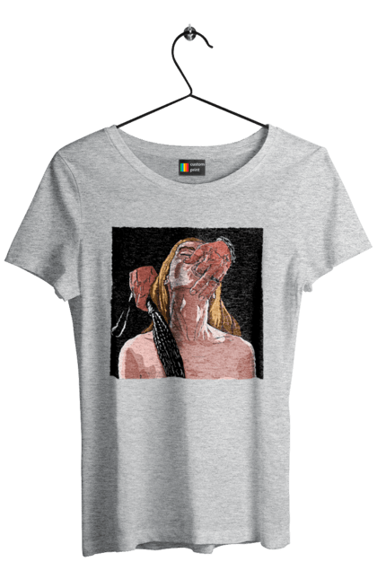 Women`s t-shirt with prints Girl Captive Man With Whips. Passion, suck, whip. 2070702