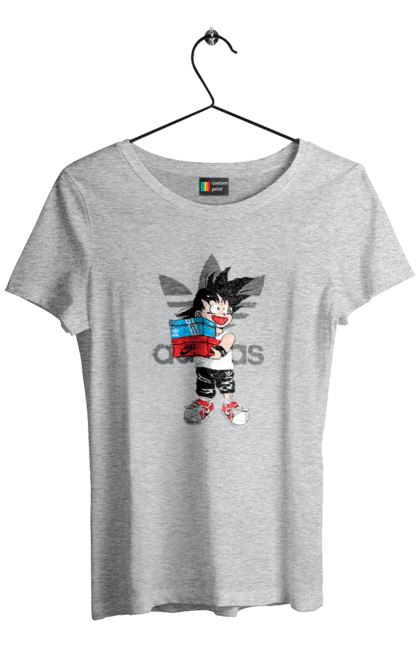 Футболка женская с принтом Adidas Сон Гоку. Adidas, anime, dragon ball, son goku, адидас, аниме, гоку, жемчуг дракона, манга, сон гоку. 2070702