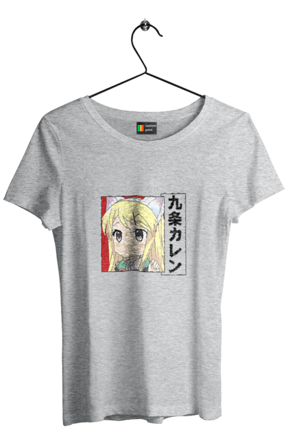 Women's t-shirt with prints Kiniro Mosaic Karen Kujo. Anime, gold mosaic, karen, karen kujo, kiniro mosaic, kinmoza, manga. 2070702