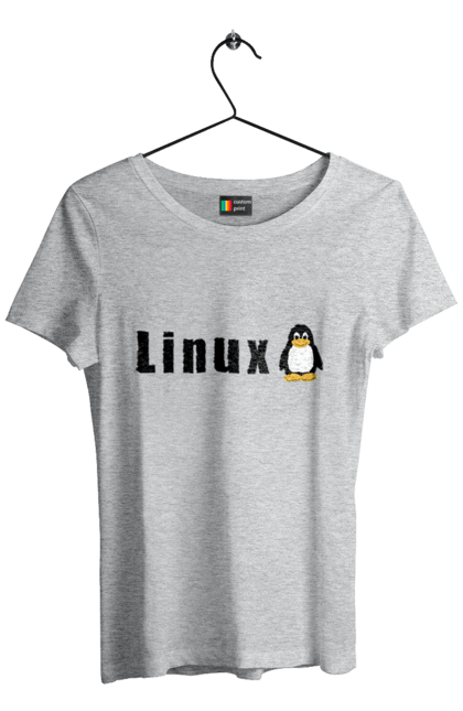 Футболка жіноча з принтом "Linux". Linux, адміністратор, айті, айтішник, безкоштовна, безкоштовно, вільна, доступність, комерційна, незалежність, операційна система, ос, пінгвін, програміст, програмне забезпечення, свобода, сервер, сисадмін, система, системний адміністратор, софт, текст, чорний. 2070702