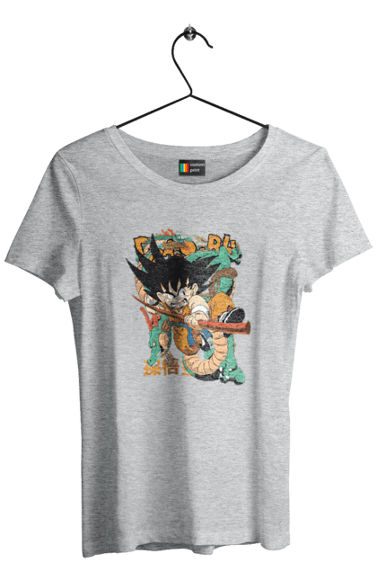 Футболка жіноча з принтом "Перли дракона Сон Гоку". Dragon ball, manga, son goku, аніме, гоку, манга, перли дракона, сон гоку. 2070702