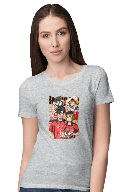 Women's t-shirt with prints Haikyu!! Kuroo and Kenma. Anime, haikyu, kenma, kuroo, manga, sports anime, volleyball. 2070702