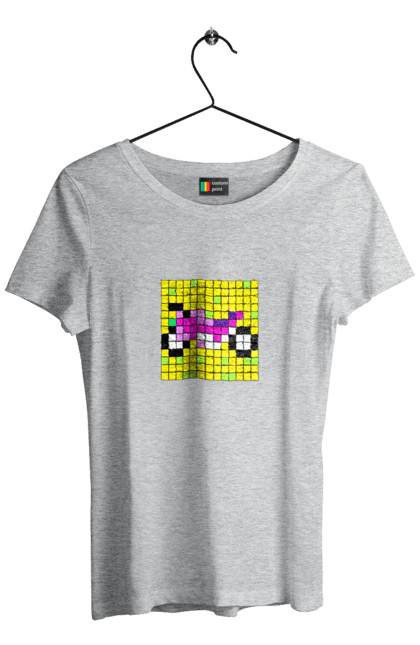 Women`s t-shirt with prints Pixel Bike. Bike, bright, color, motorcycle, pixel. 2070702