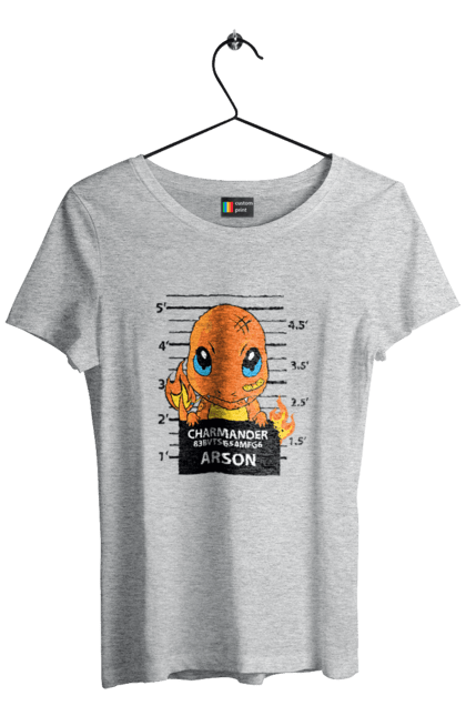 Women's t-shirt with prints Pokemon Charmander. Anime, charmander, games, nintendo, pokemon, pokemon go. 2070702