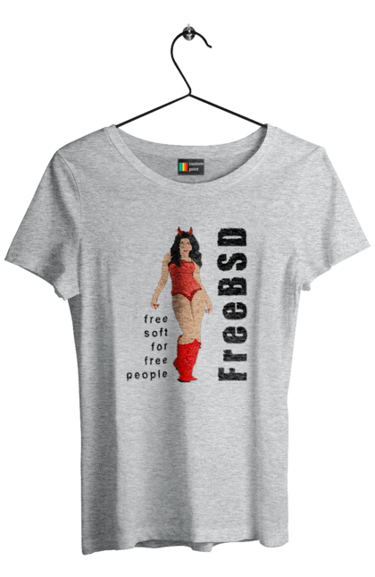 Футболка жіноча з принтом "Freebsd Для Вільних". Bsd, freebsd, unix, адміністратор, айті, айтішник, безкоштовна, безкоштовно, бестія, вільна, демон, демонесса, дівчина, для дорослих, доступність, еротика, еротична, жінка, незалежність, операційна система, ос, програміст, програмне забезпечення, свобода, сисадмін, система, системний адміністратор, софт, текст, червоний, чорний. 2070702