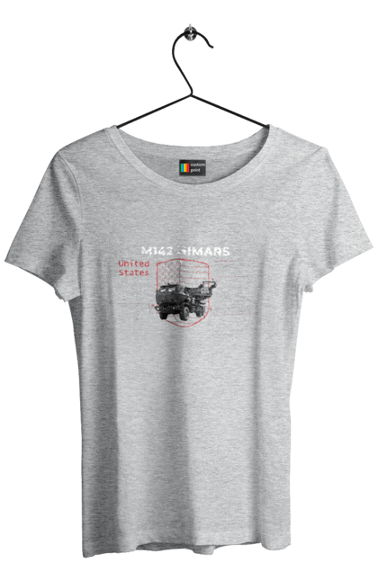 Women`s t-shirt with prints M142 HIMARS. Himars, industrious, m142 himars, weapon. 2070702