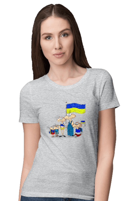 Футболка жіноча з принтом "Україна давай". Масяня, нас багато, разом, україна. ART принт на футболках