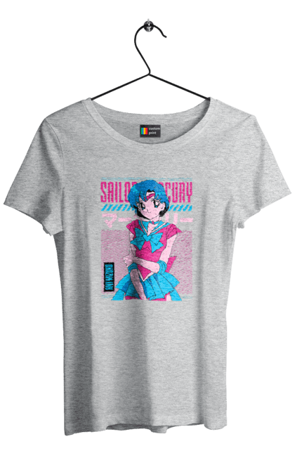 Футболка жіноча з принтом "Сейлор Мун Меркурій". Ami mizuno, sailor mercury, sailor moon, амі мідзуно, аніме, драма, махо-сьодзьо, сейлор меркурій, сейлор мун, серіал. 2070702