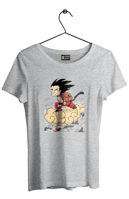 Women's t-shirt with prints Dragon Ball Son Goku. Anime, dragon ball, goku, manga, son goku, tv series. 2070702