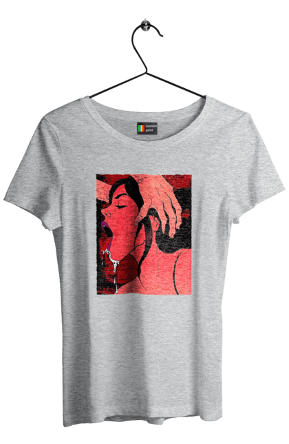 Women`s t-shirt with prints Girl Sucks With Saliva. Sex, suck. 2070702