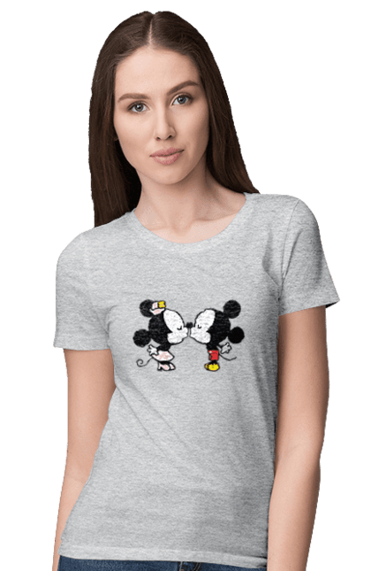 Футболка жіноча з принтом "38". Mickey mouse, minnie mouse, дісней, міккі, міккі маус, мінні маус, мультфільм. 2070702