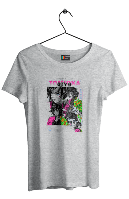 Women's t-shirt with prints Demon Slayer Giyu. Anime, demon slayer, giyu, giyu tomioka, kimetsu no yaiba, manga, serial. 2070702