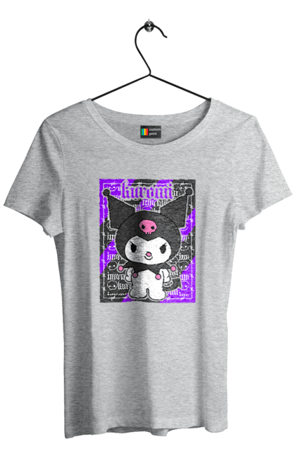 Футболка жіноча з принтом "Хелло Кітті Куромі". Hello kitty, аніме, куромі, моя мелодія, персонаж, санріо, хелло кітті. 2070702