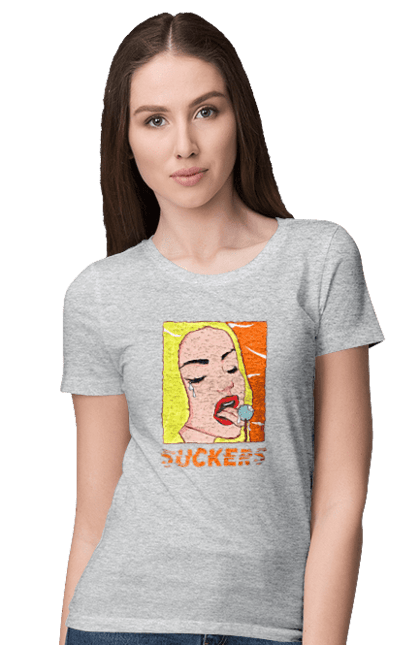 Women`s t-shirt with prints Suckers. Chupa chups, cool, funny, humor, meme, sackers. 2070702