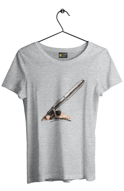 Футболка женская с принтом Большой Патрон. Девушка, патрон, пуля. 2070702