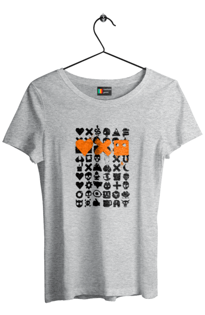 Women`s t-shirt with prints Robotization. Code, life of robots, love cars, love robots, machine code, robot, robotic love, work and love, work in life. 2070702