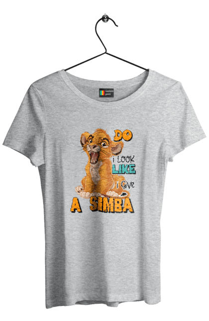 Футболка женская с принтом Король Лев Симба. Lion king, simba, животное, король, лев, мультик, мультфильм, симба. 2070702