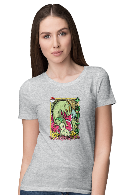 Women's t-shirt with prints Pokemon Chikorita. Anime, chikorita, games, nintendo, pokemon, pokemon go. 2070702