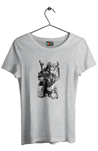 Women's t-shirt with prints The Predator. Alien, cinema, film, predator, thriller. 2070702