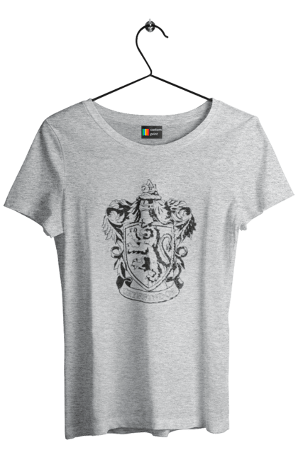 Women's t-shirt with prints Harry Potter Gryffindor. Faculty, franchise, gryffindor, gryffindor, harry potter, harry potter, hogwarts. 2070702