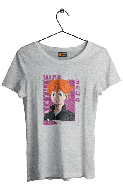 Футболка жіноча з принтом "Волейбол!! Хіната". Anime, haikyu, hinata, manga, shoyo hinata, аніме, волейбол, манга, хіната, шьо хіната. 2070702