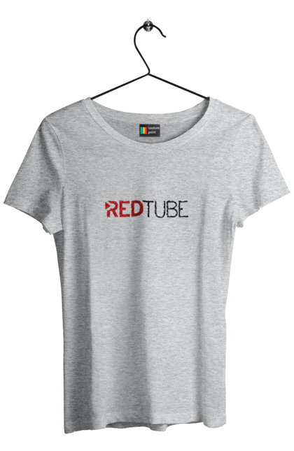Women`s t-shirt with prints Red tube. Brazzers, brothers, hub, porn, porn hub, pornhub, red tube. 2070702