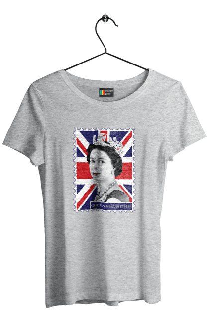 Футболка жіноча з принтом "Королева Єлизавета II". Britain, british, england, platinum jubilee, queen, queen elizabeth, queen elizabeth ii, rip queen elizabeth, королева єлизавета. 2070702