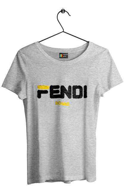 Футболка жіноча з принтом "Fendi". Fendi, lvmh, бренд, будинок моди, італія, люкс, мода, одяг, сумка, фенді. 2070702