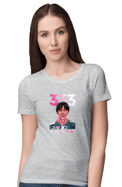 Women`s t-shirt with prints Squid Game. 333, lee myung-gi, netflix, player 333, squid game, tv series. 2070702