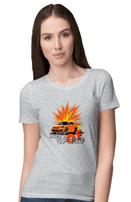 Women`s t-shirt with prints The art of speed. Auto, car, driver, motorist, speed. 2070702