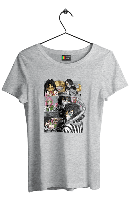 Women`s t-shirt with prints Demon Slayer Obanai. Anime, demon slayer, iguro, kimetsu no yaiba, manga, obanai, obanai iguro, serial. 2070702