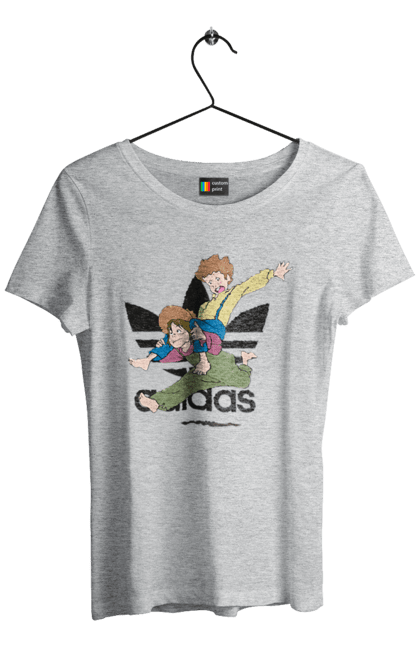 Футболка жіноча з принтом "Adidas Том Соєр". Adidas, tom sawyer, адідас, книга, мультфільм, повість, пригоди, том соєр, том сойер. 2070702