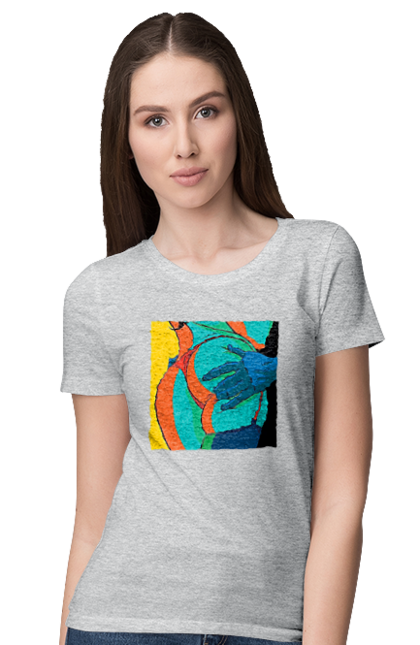 Футболка женская с принтом Женская Попа В Мужских Руках. 18, голая, жопа, шлепок. 2070702