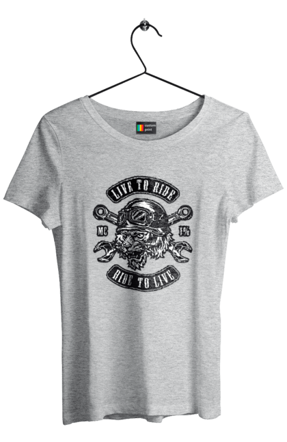 Women`s t-shirt with prints Live To Ride, Tiger. Moped, tiger, to ride. 2070702