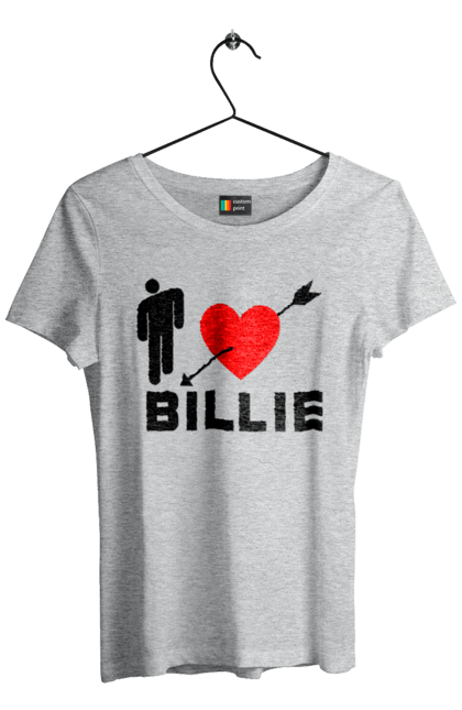Футболка жіноча з принтом "Біллі Айліш". Біллі айліш, логотип біллі айліш, принт біллі айліш, співачка біллі айліш. 2070702