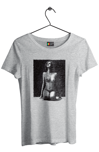 Women`s t-shirt with prints Body beauty. Body beauty, breast, female body, women`s breasts. 2070702