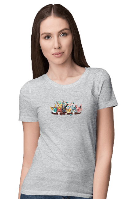 Women`s t-shirt with prints Evolution Pokemon. Anime, for children, game, manga, pocket monster, pokemon, to catch pokemon, video game, video game heroes. 2070702