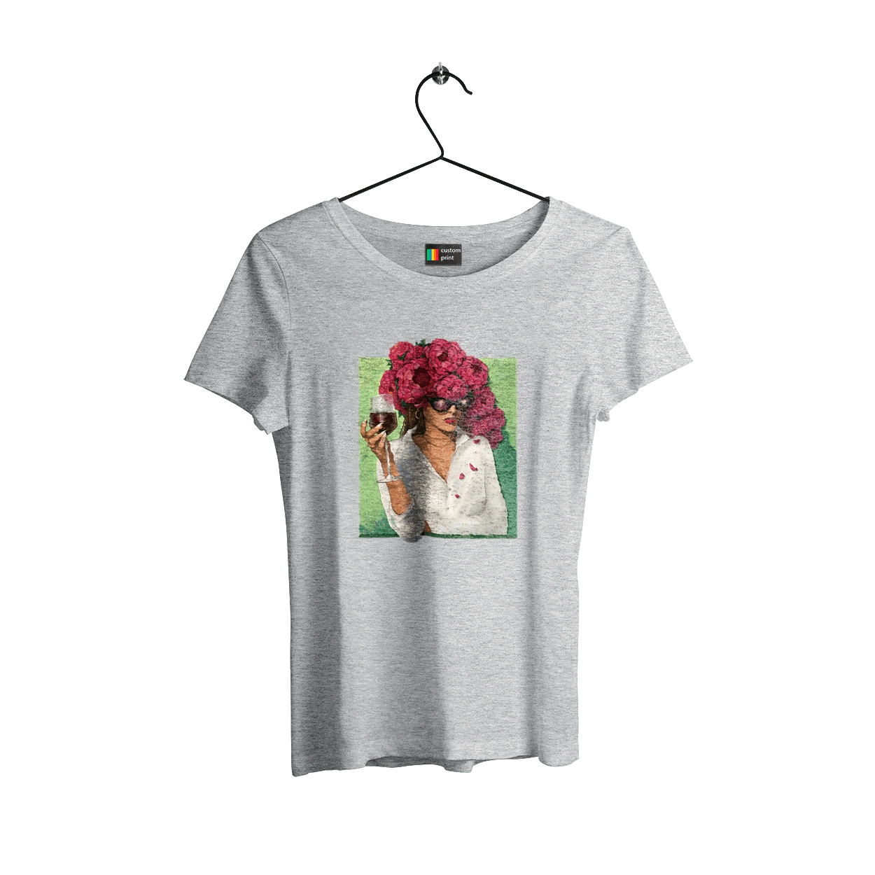 Дівчина з півоніями та келихом