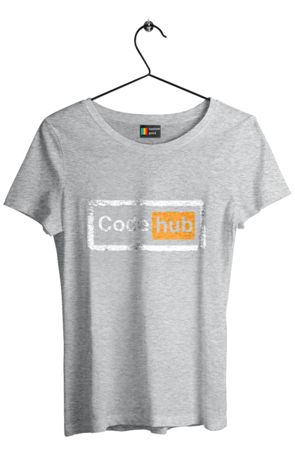 Women`s t-shirt with prints Code hub. Code, code hub, developer, git hub, it specialist, java, javascript, php, programmer, python. 2070702