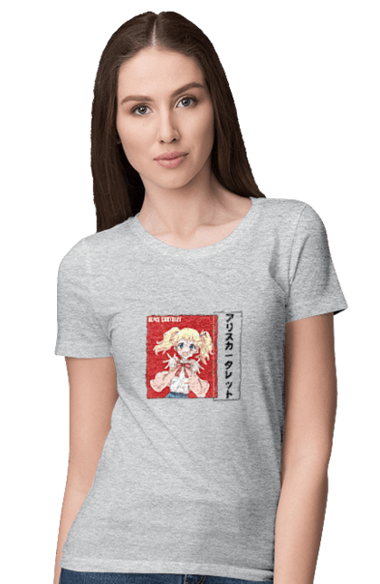 Women's t-shirt with prints Kiniro Mosaic Alice Cartelet. Alice, alice cartelet, anime, gold mosaic, kiniro mosaic, kinmoza, manga. 2070702