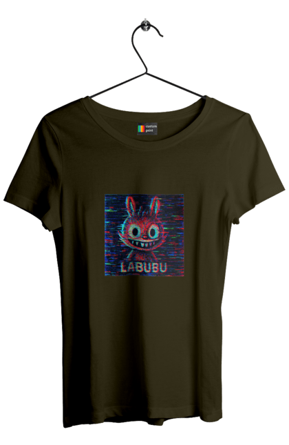 Футболка жіноча з принтом "Лабубу". Crt, rgb, глітч, кіберпанк, лабубу, пікселі, ретро, спотворення, цифрове мистецтво, шум. 2070702