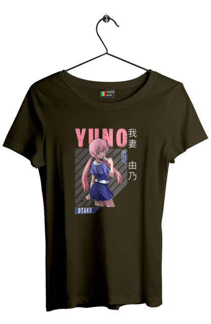 Women's t-shirt with prints Future Diary Yuno Gasai. Anime, future diary, manga, survival game, yandere, yuno gasai. 2070702